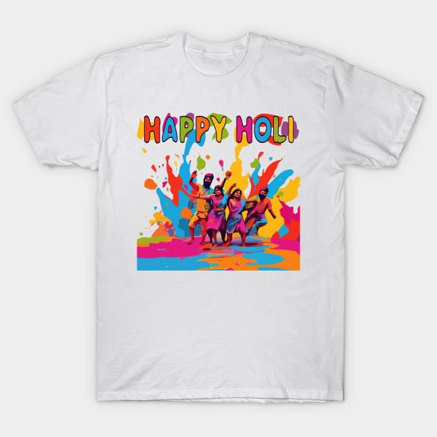 Happy Holi T-Shirt by Sanu Designs